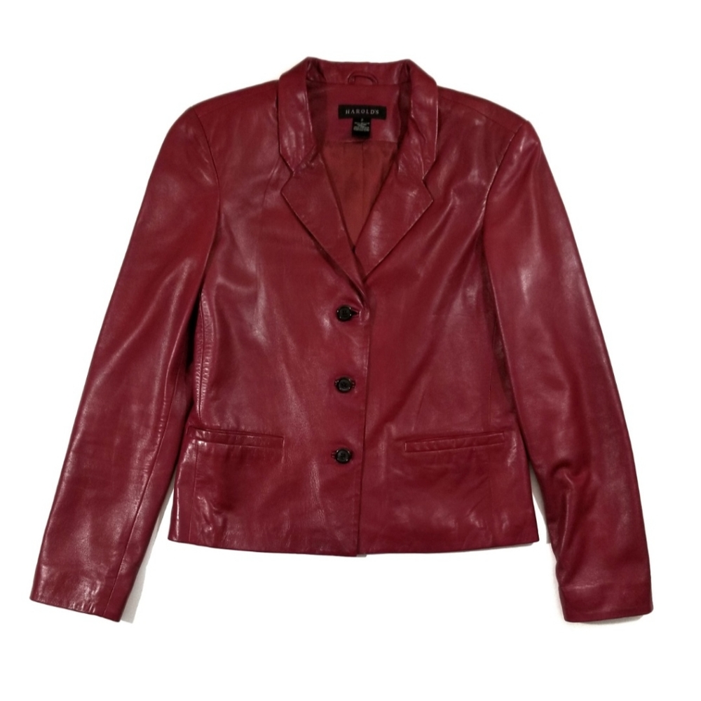 {Harold's} Women's Red Genuine Leather Jacket